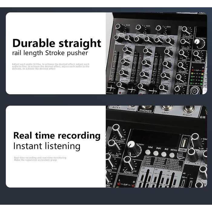 Mixer Audio Profesional 4/6/8 Saluran Dengan Bluetooth, 99Dsp, Antarmuka Audio Usb, Dan Perekaman