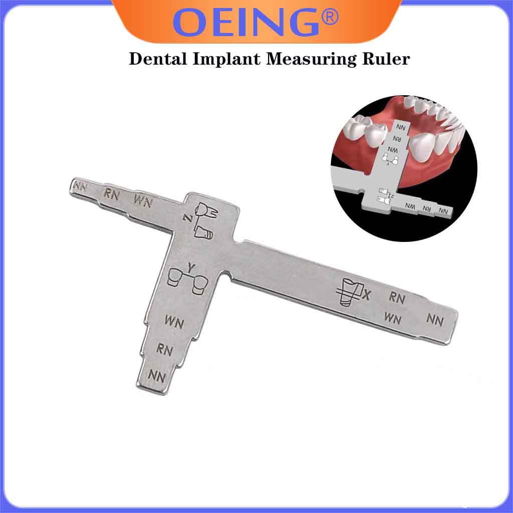 Dental Implant Measuring Ruler Gauge Interdental Distance Stainless Steel T Shape Measuring Implant 