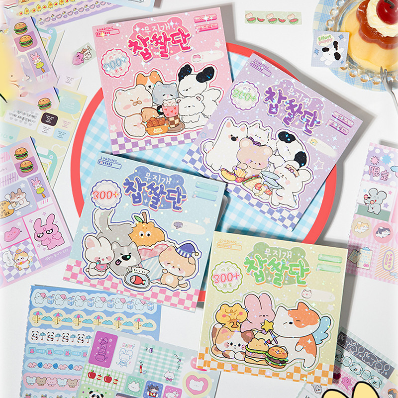 Mr. Paper 4Style 20Pcs/bag Rainbow Gnomon Korean Sticker Book DIY Handbook Scrapbook Phone Case