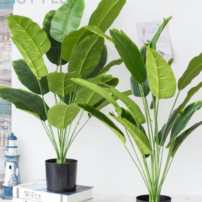 Daun Pisang Plastik Tanaman Hias Talas Artificial Tanpa Pot Besar
