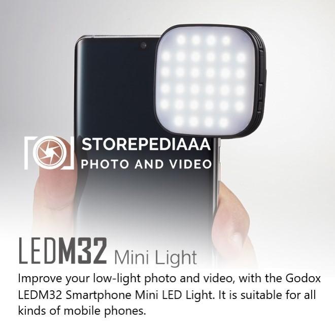merdeka Godox LEDM32 Mini LED Light for Smartphone LEDM 32 LED M32 LED 32
