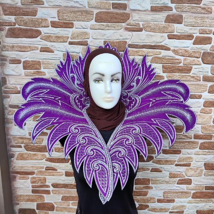 jq41- Renda Bordir Karnaval Raflesia Spon Payet Dengan Kristal Swarovski Dan Diamond