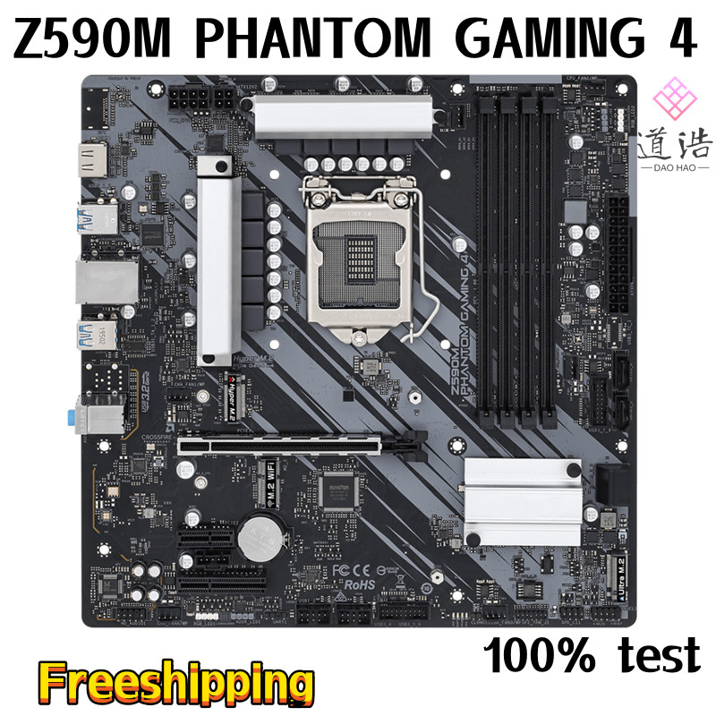 For ASROCK Z590M PHANTOM GAMING 4 Motherboard 128GB HDMI M.2 LGA 1200 DDR4 Micro ATX Z590 Mainboard 