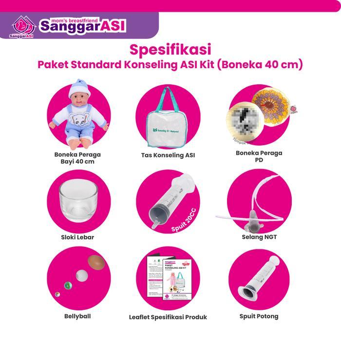 Sanggarasi Paket Konseling Asi Kit Standar 40 Cm Boneka Peraga Menyusui & Perlengkapan Edukasi Asi