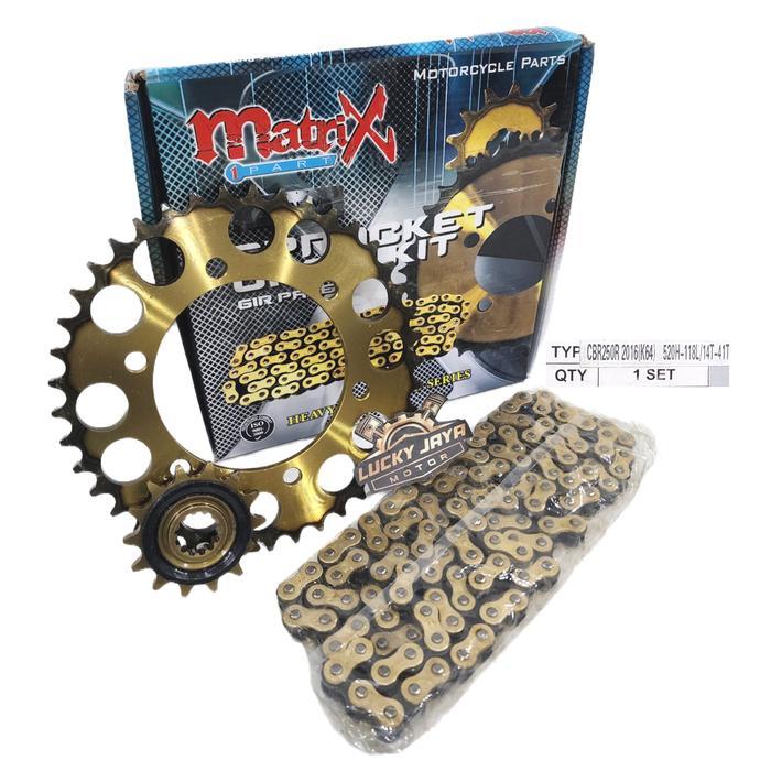Chainkit Gearset Gear Gir Set Rantai Cbr250Rr Cbr 250 Rr 2016 K64 Rantai Gold Gir Model Sss