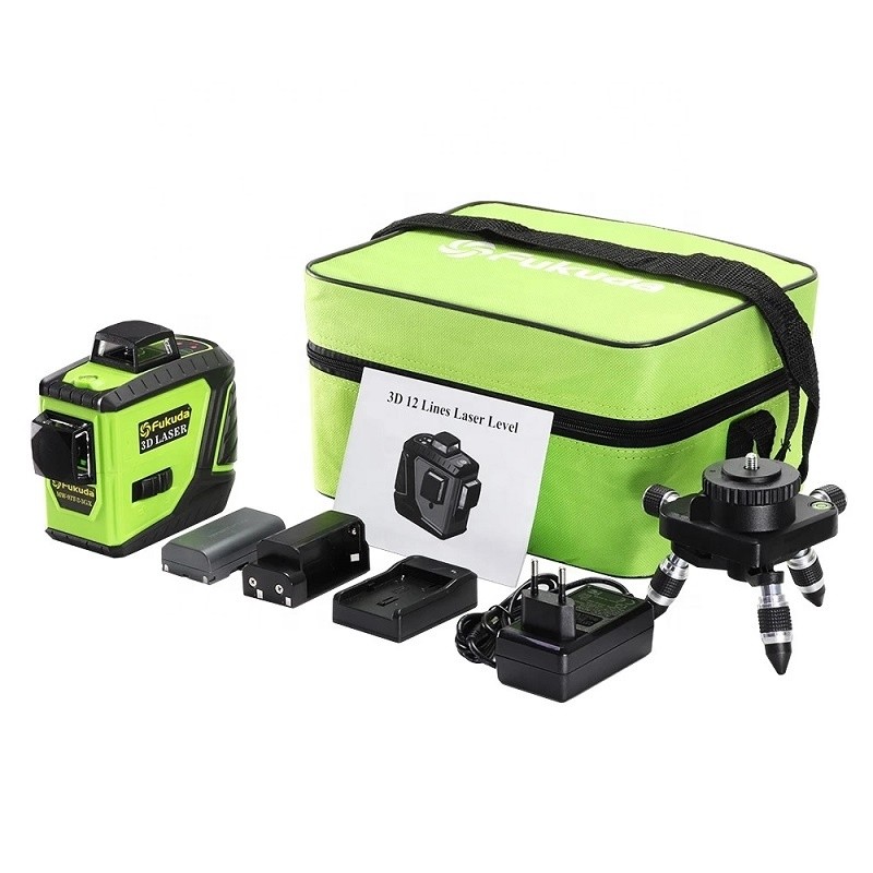 Fukuda 3D Self-Leveling 360 Degree Horizontal&Vertical 12 Lines Green Laser Level / Green Beam