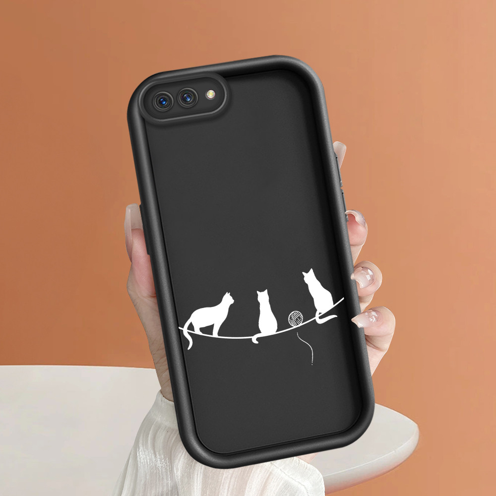 Casing Hp Untuk Realme C1 Case Kesing Protect Phone TY DLJ C8-2222 Kucing hitam Kucing putih