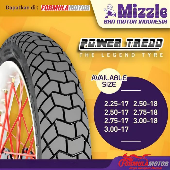Mizzle Power Tread Ring 18 Tubetype All Size - Ban Motor NON TUBLES (Ukuran 250-18, 275-18, 300-18)