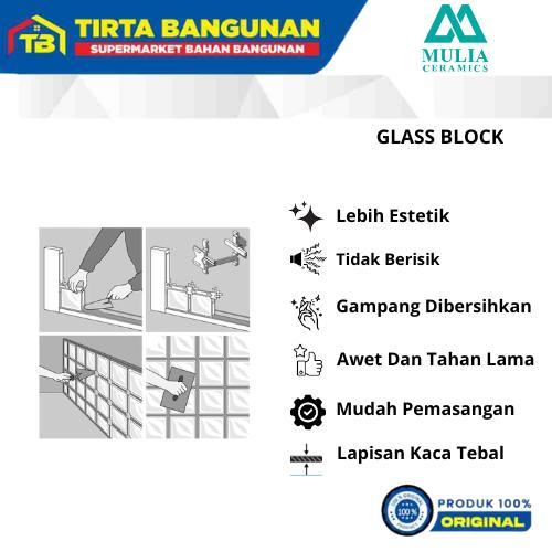 7sph- Mulia 95052 Toba 19 X 19 X 9.5 Cm Glass Block Balok Kaca Glass Box Kayu Pintu