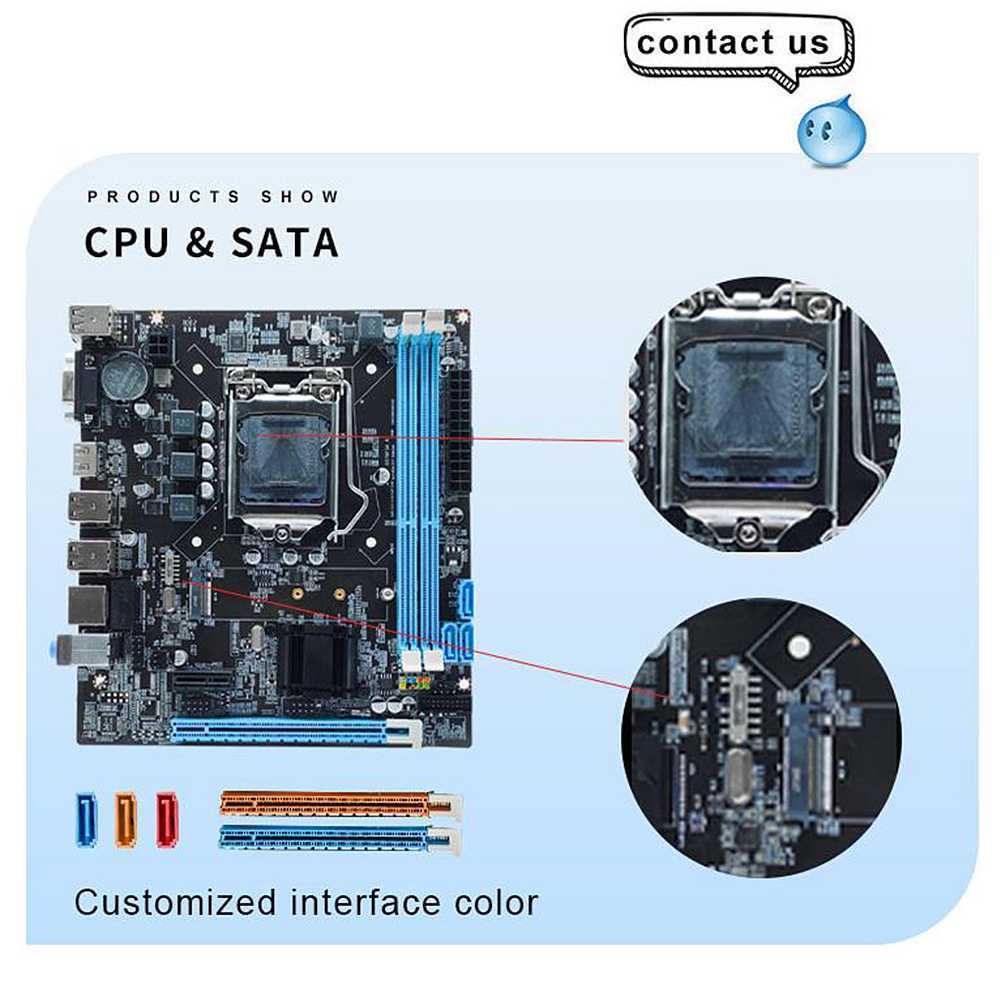 H61 Motherboards LGA 1155 DDR3 Memory 16GB M-ATX Desktop Mainbord For LGA1155 Socket Core i3 i5 i7 C