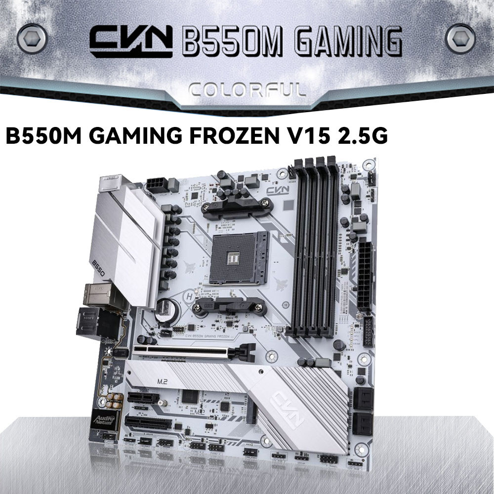 COLORFUL CVN B550M GAMING FROZEN V15 2.5G Motherboard With DDR4 AMD B550  Placa Mae Am4 Socket  Supp