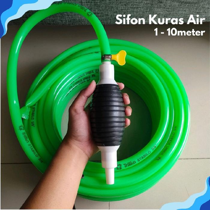 Pompa Kuras Air Sifon Kotoran Aquarium Tandon Frezer box Bak penampungan Kolam Ikan Hias Manual