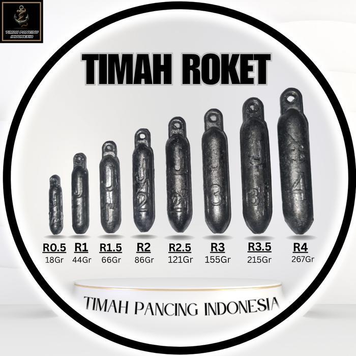 Timah Pancing Roket / timah pancing / timah pemberat / Timah Pancing / Timah Memancing / timah