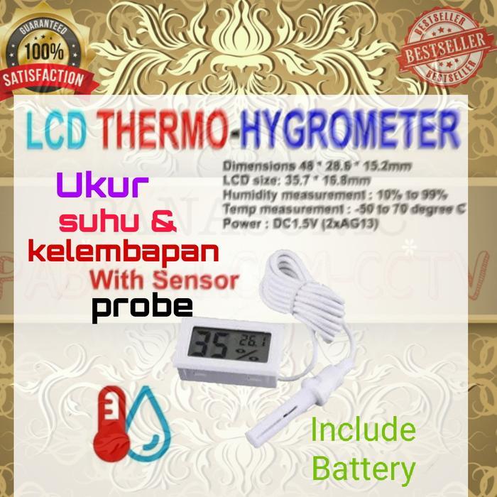 THERMOMETER HYGROMETER MINI DIGITAL WITH PROBE