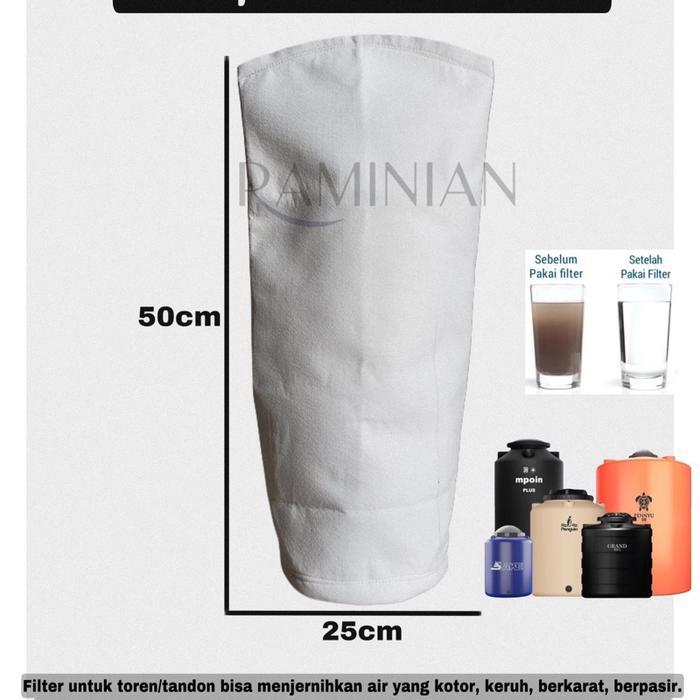 Filter Air Saringan Penjernih Air Keruh Kotor dan Berbau untuk toren atau tandon Filter bag kain