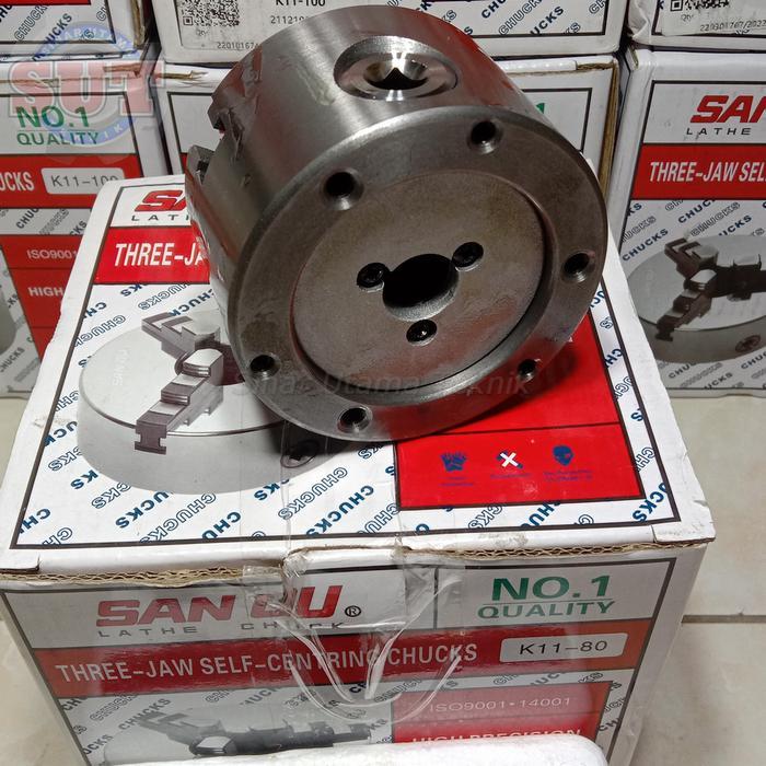 Chuck Bubut 3inchi 3 jaw claw bubut 80mm kaki 3 kepala mesin bubut