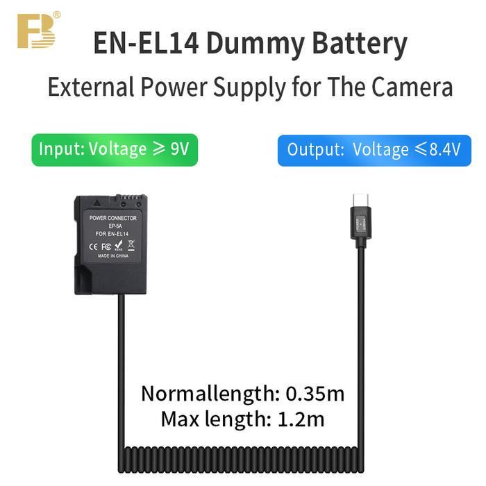 BTECH EN-EL15 Dummy Battery Tipe C Baterai Portabel untuk Kamera Nikon D7000 D7100 D800 D800E D600
