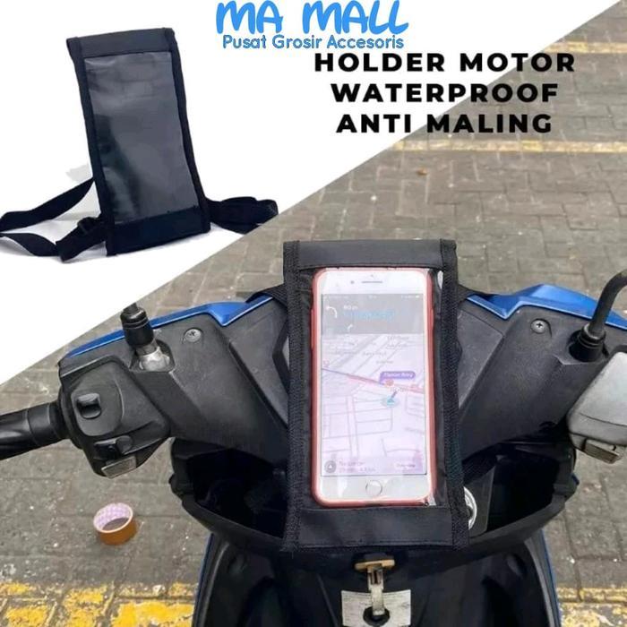TERBARU Holder Hp Motor Tas Waterproof Handphone Di Stang A85 Sarung Pelindung Ponsel Hape Untuk