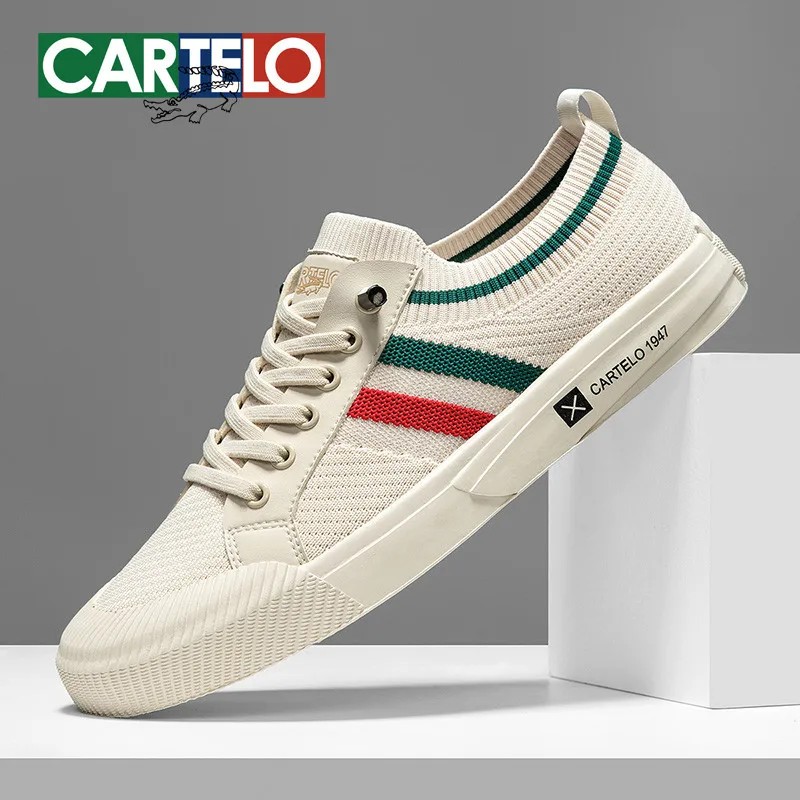 Cartelo Men's Low-Top Fly Knit Shoes Spring Casual Board Shoes Versatile Soft Bottom Spring Summer