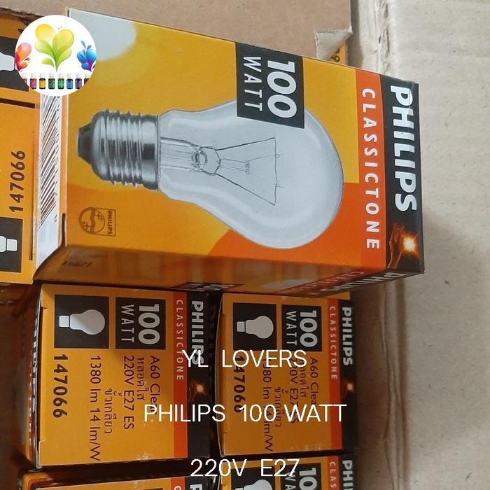 luxp- Bohlam 100 Watt, Lampu Pijar Philips 100 Watt