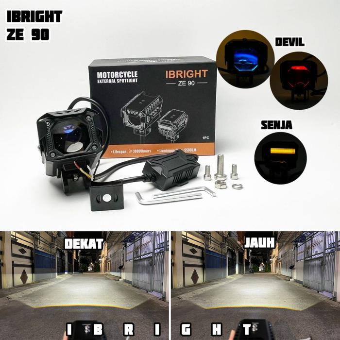 IBRIGHT ZE 90 - Lampu Tembak Biled Blue Lens