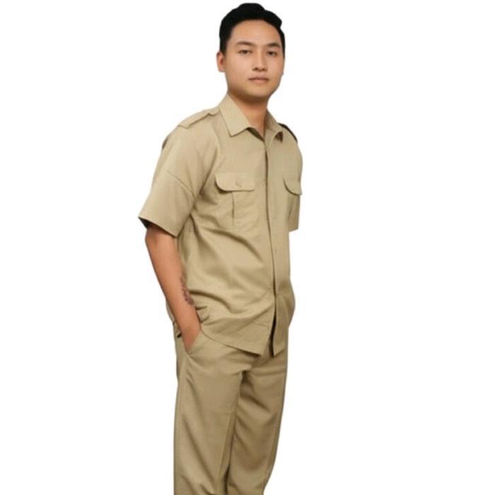Baju Seragam Pemda Dki Coklat Khaki Setelan Pemda Pns Kemeja Dan Celana