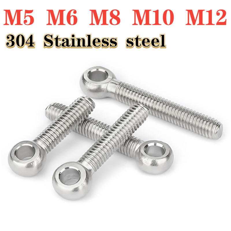 M5 M6 M8 M10 M12 304 Stainless Steel Metric Thread Lifting Eye Bolt Double Head Bolt Fish Eye Joint