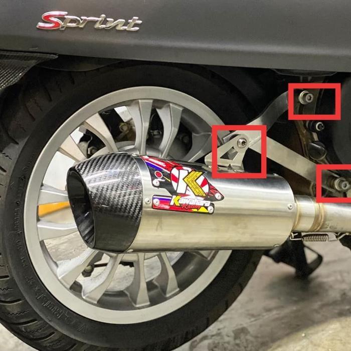 baut PROBOLT warna GOLD untuk BREKET KNALPOT RACING vespa modern