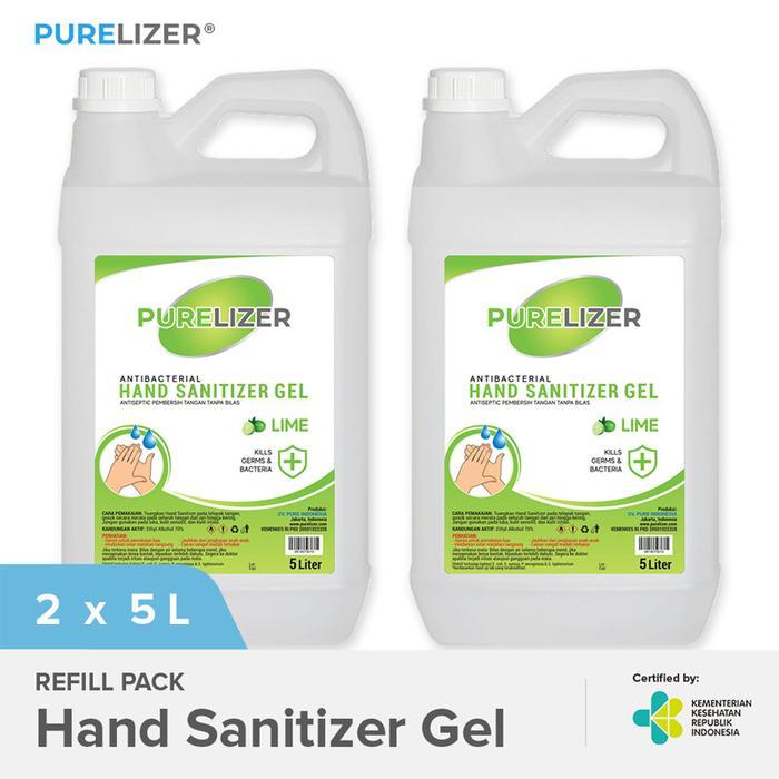 SALE Hand Sanitizer Gel 10 Liter PURELIZER Refill Handsanitizer 5L x2 pcs Termurah