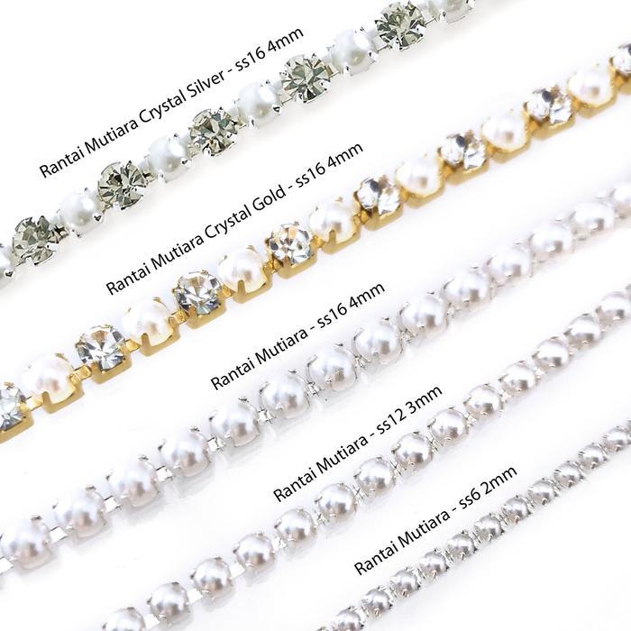 e64c- Crystal Austria Rantai Mutiara Payet 2Mm 3Mm 4Mm