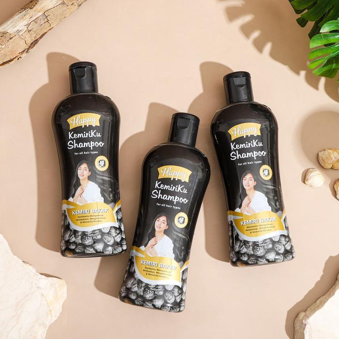 dd6w- Happy Shampoo Kemiri Bakar - Perawatan Rambut Hitam&Melebatkan Rambut