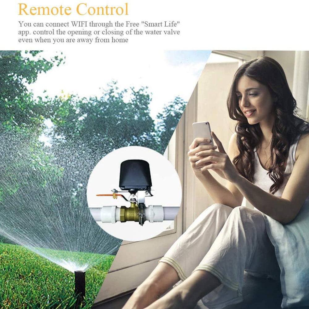 Jianshu Tuya smart wifi water valve Zigbee Irrigation Gas Smart Valve Automatic Watering System Tuya