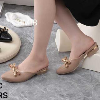 Sandal Selop Jelly Wanita Karet Import Balance Motif Pita Duri / L634-1