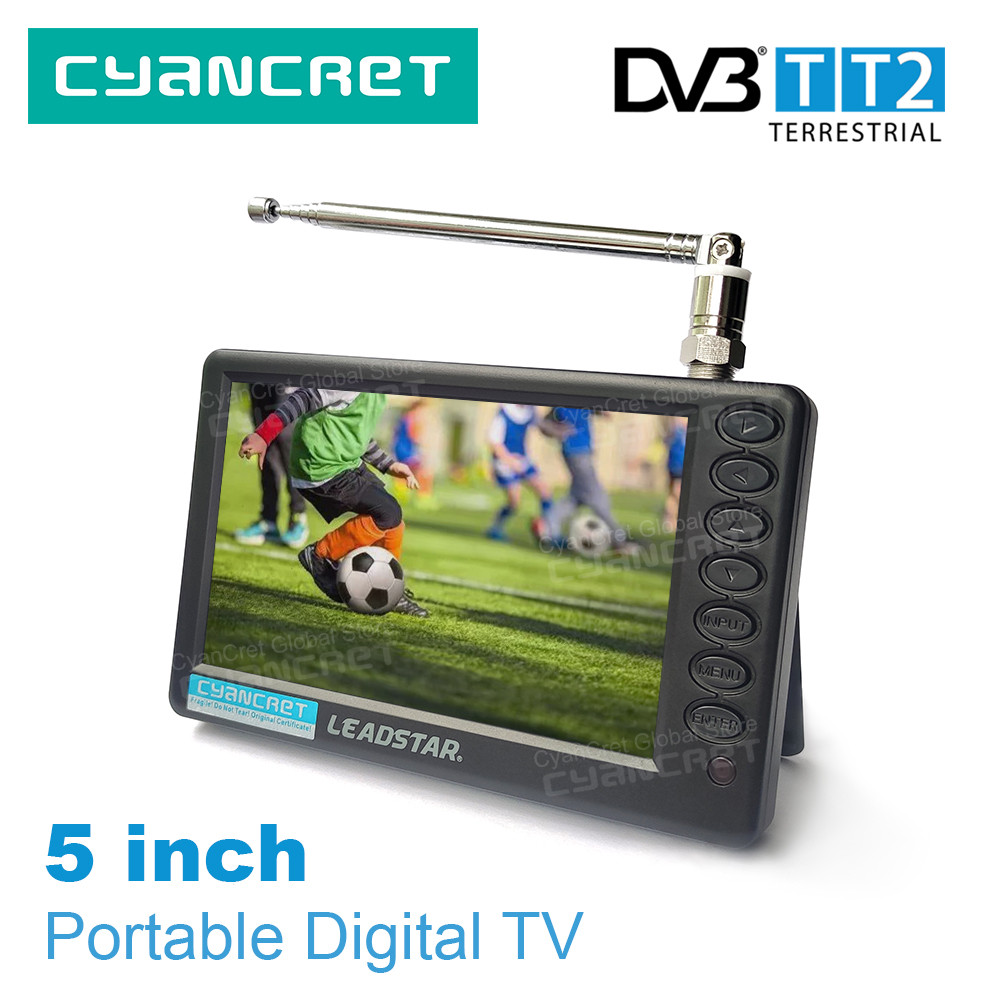LEADSTAR D5 Portable TV Pocket TV 5 Inch DVB-T2 TDT DTT Digital and Analog Mini Small Car Television