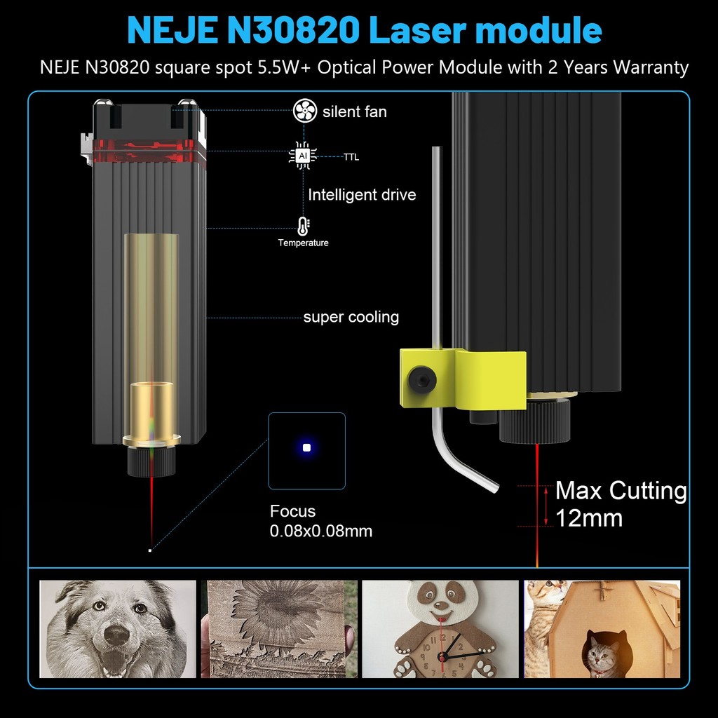 NEJE 3 40W-80W Metal Carving Diode Laser Engraver Cutter,Laser Engraving Cutting Machine, 3D Wood CN