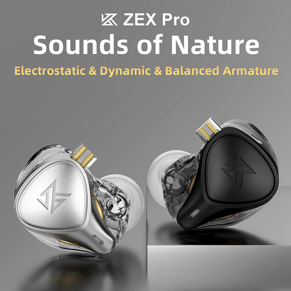 KZ ZEX Pro Wired In Ear HIFI IEMs Earphone Electrostatic + Dynamic +
