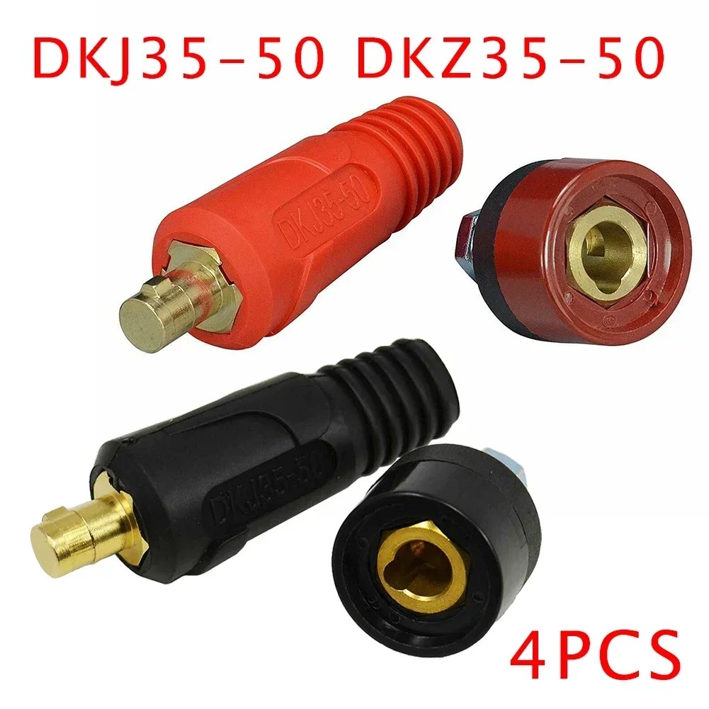 4Pcs Tig Welding Cable Panel Male Connector Plug Welder Quick Fitting Male Cable Connector Welding