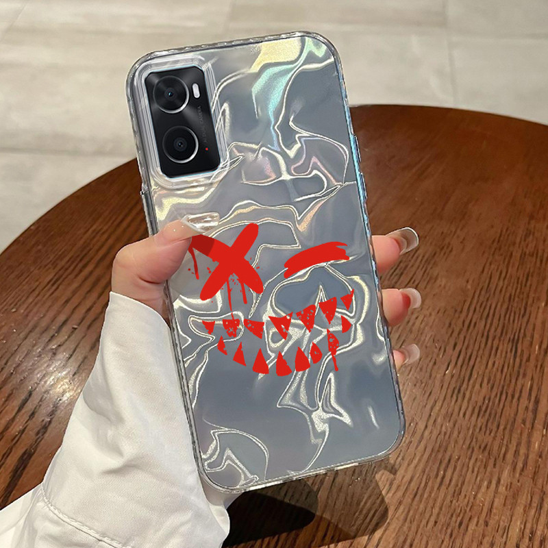 Casing Hp OPPO A36 OPPO A76 OPPO A96 Case Casing Pola Emoji tas HP Kasing Kasus ponsel transparan me