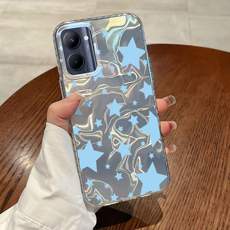 Casing Hp Untuk Realme C33 Case Bintang Mimpi Biru Lovely Gradiant Laser Kesing Kasing Cesing Siliko