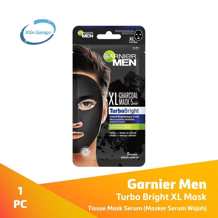 0kx6- Garnier Men Power White Xl Charcoal Masker Serum Wajah Pria Tisue Mask