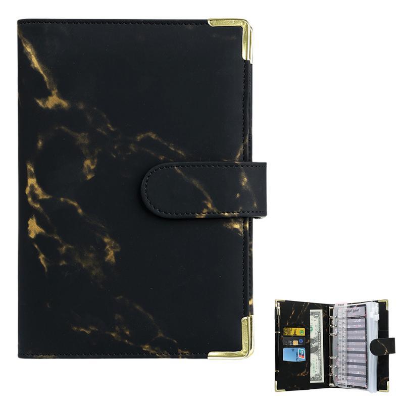 PU Leather Binder Budget Planner Refillable 6 Ring Binder Loose Leaf Personal Planner Binder For Fil
