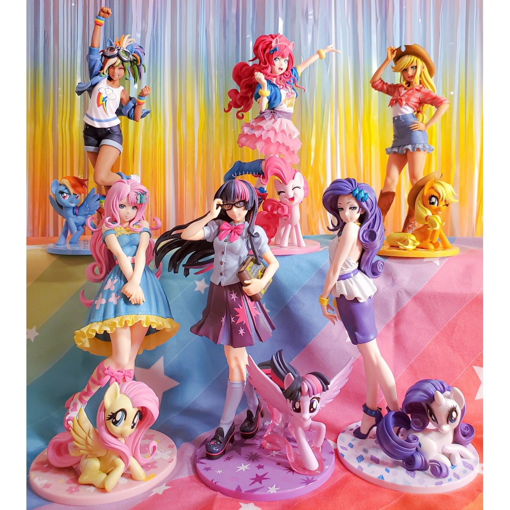 My little Pony Bishoujo Rarity Sunset Shimmer Applejack Twilight Sparkle Pinkie Pie Anime PVC Action