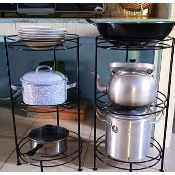 Rak Panci Susun 3 dan 2 / Rak panci ,wajan peralatan masak