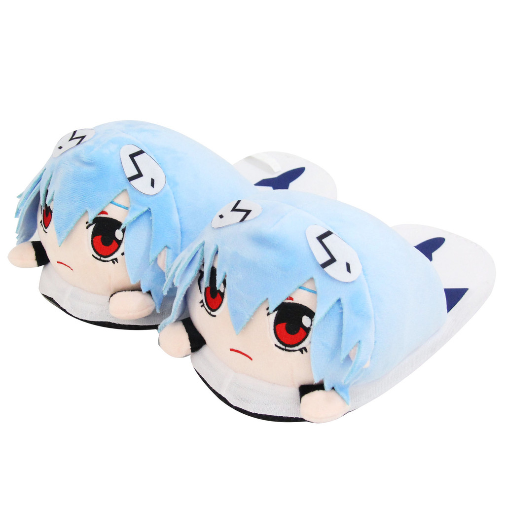 Cartoon Couple Home Slippers New Century Evangelical Soldier Plush Slippers Rei Ayanami Animation