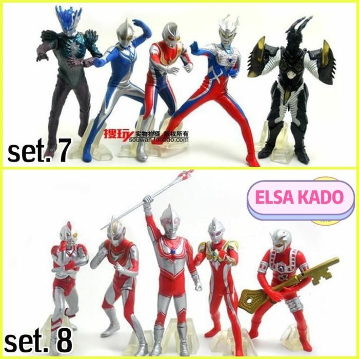 TERLARIS MAINAN ANAK ACTION FIGURE ULTRAMAN MONSTER SET HIASAN KUE TOPPER CAKE KODE 66