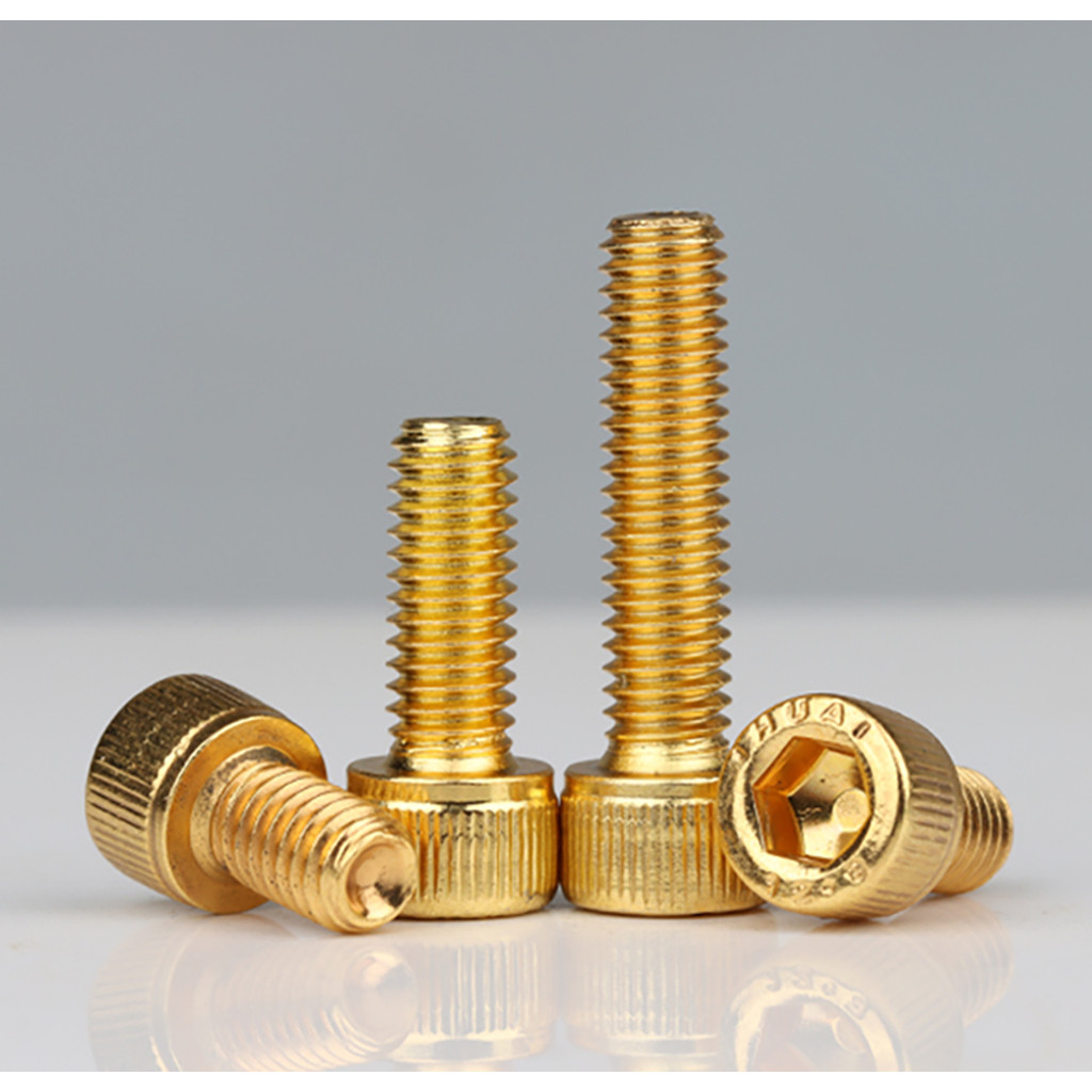 M2 M2.5 M3 M4 M5 M6 M8 Hex Socket Cap Cup Head Screw Titanium Gold Plated Allen Bolts 12.9 Grade