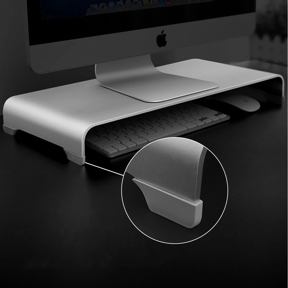For Mac Monitor Aluminum Monitor Stand Metal Desk Stand Portable Universal Computer Riser Base