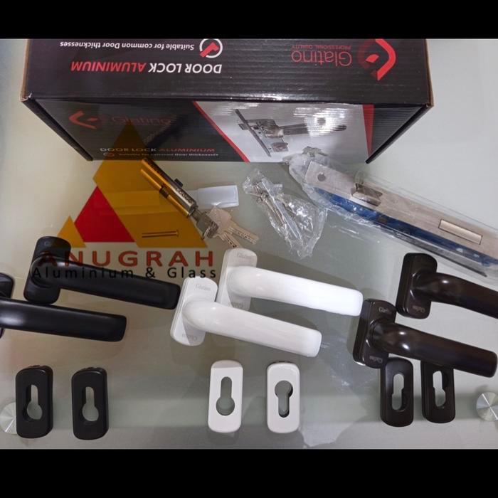 Handle + Kunci Pintu Aluminium Glatino GLT 202
