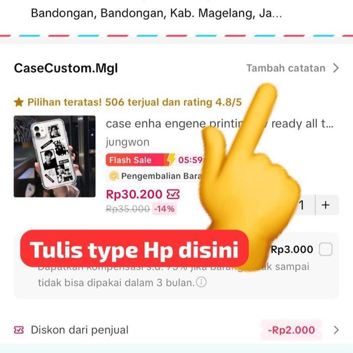 case enha engene printing uv ready all type hp (enhypen black1) Casing Transparan Softcase enhypen