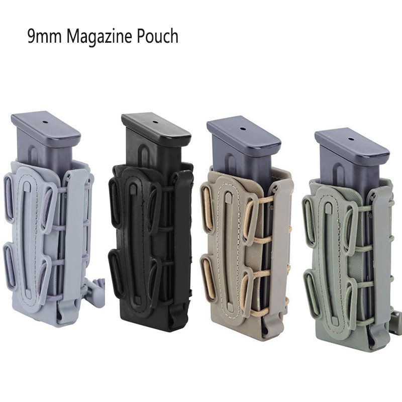 Tactical 9Mm Single Magazine Pouch With Molle Clip Quick Release For P226 17 19 Beretta M9 Px4